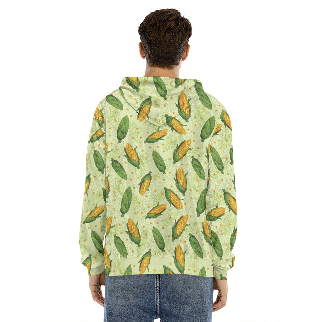Corncob Pattern Print Men's Velvet Pullover Hoodie