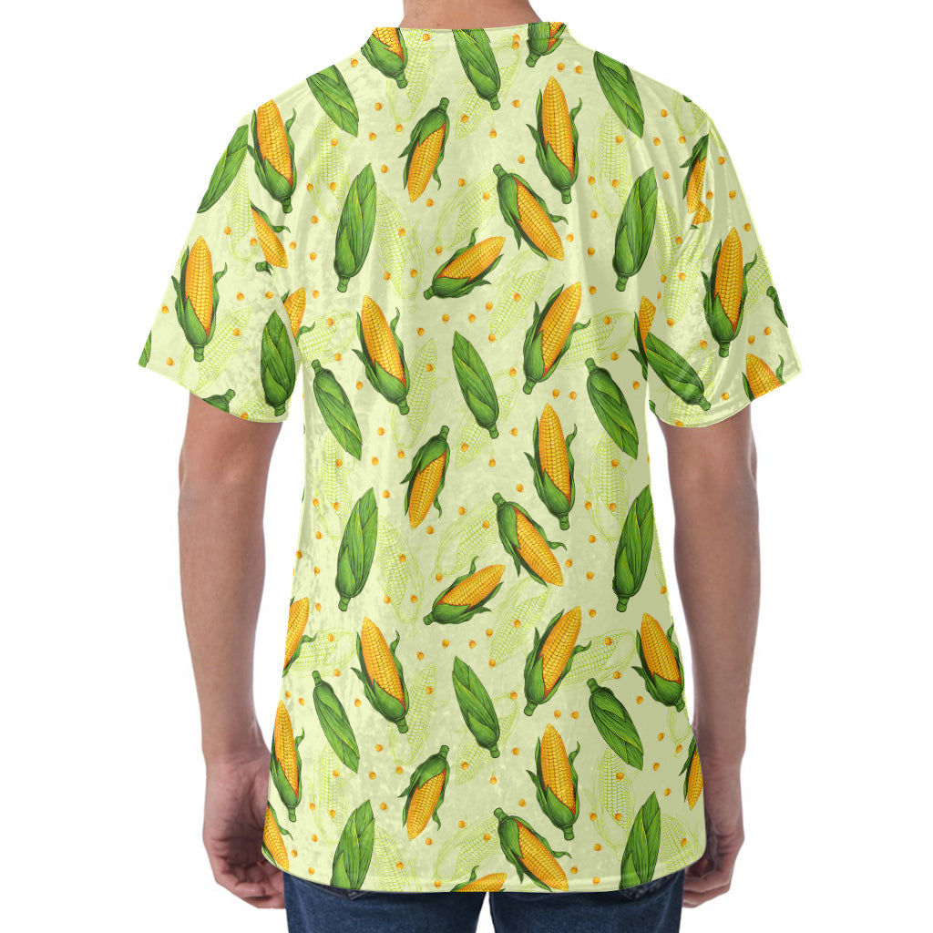 Corncob Pattern Print Men's Velvet T-Shirt