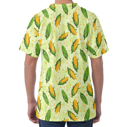 Corncob Pattern Print Men's Velvet T-Shirt