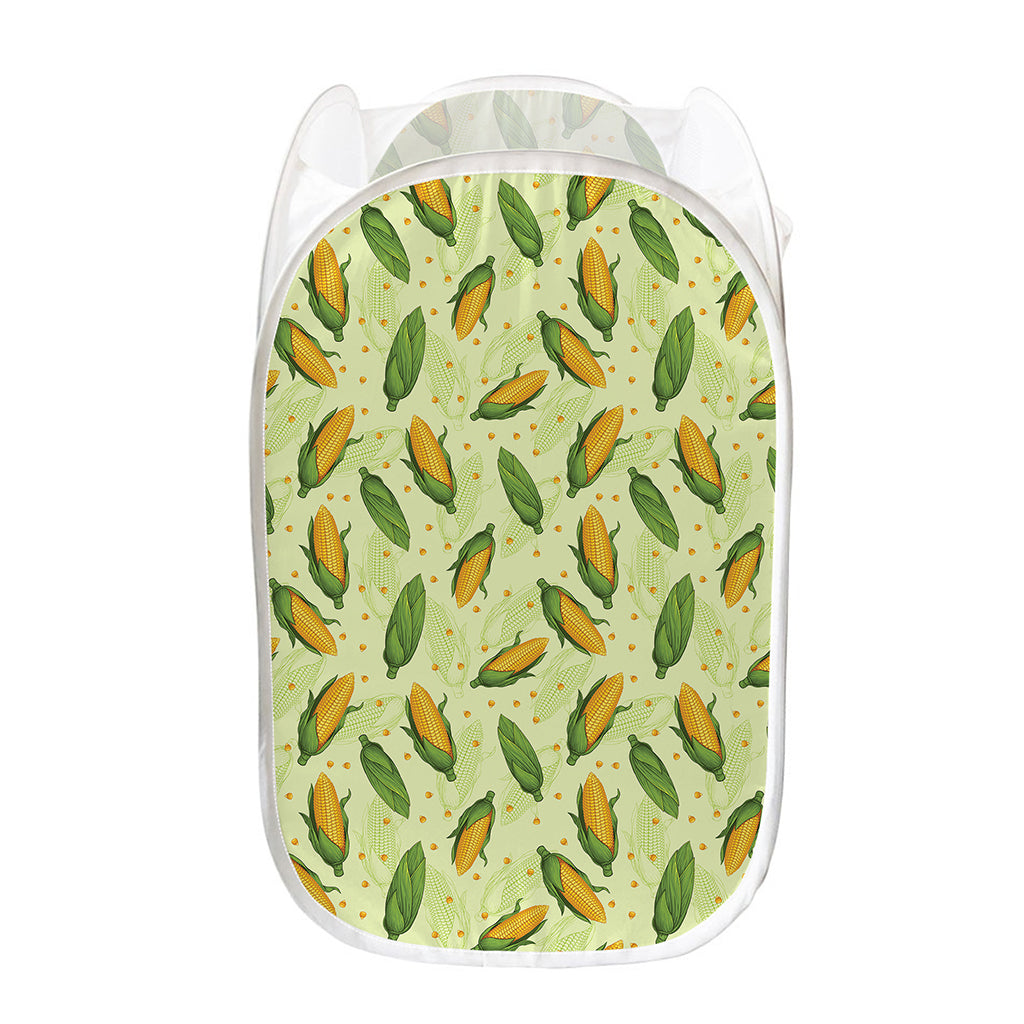 Corncob Pattern Print Mesh Laundry Hamper