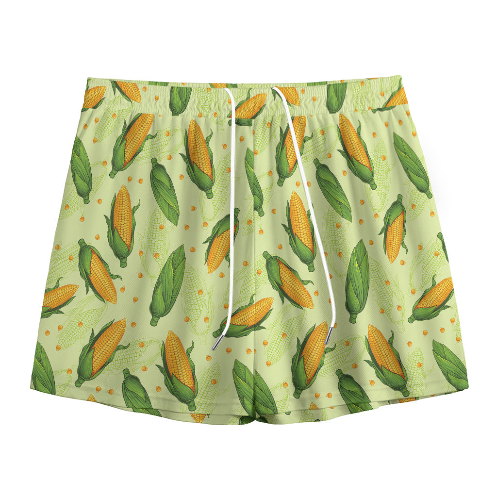 Corncob Pattern Print Mesh Shorts