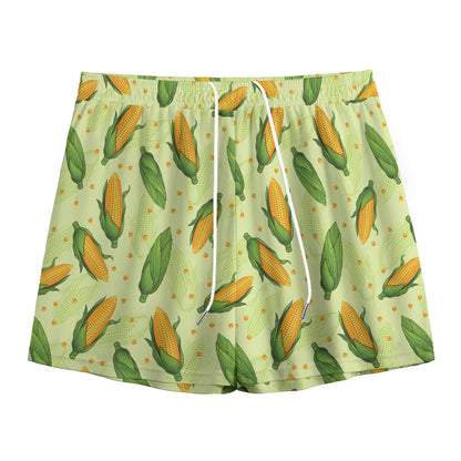 Corncob Pattern Print Mesh Shorts