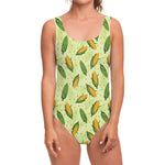 Corncob Pattern Print One Piece Swimsuit