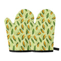 Corncob Pattern Print Oven Mitts