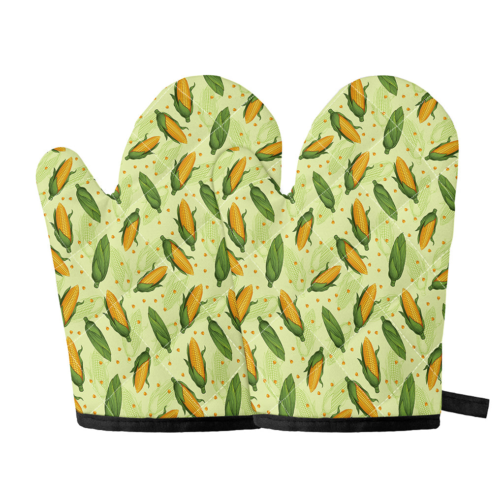 Corncob Pattern Print Oven Mitts