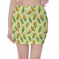Corncob Pattern Print Pencil Mini Skirt