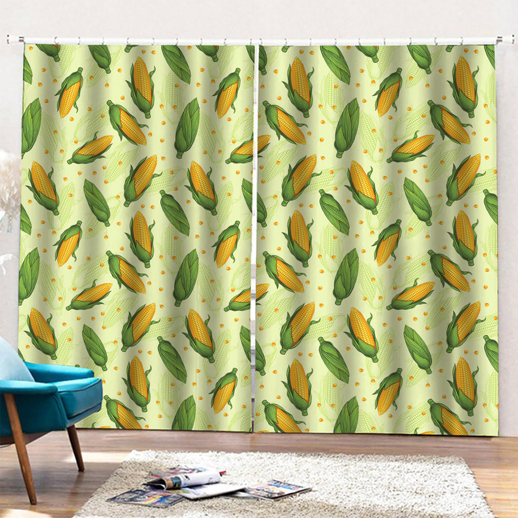 Corncob Pattern Print Pencil Pleat Curtains