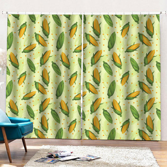 Corncob Pattern Print Pencil Pleat Curtains