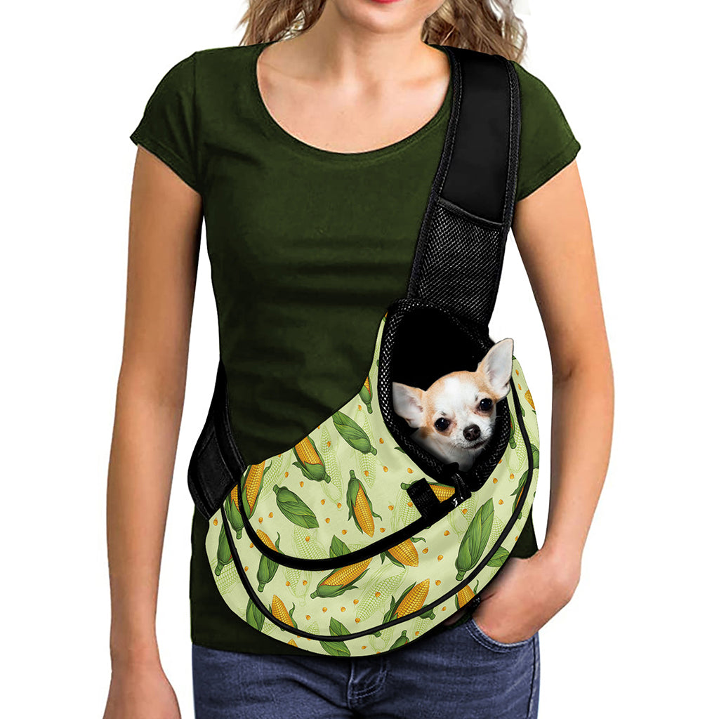 Corncob Pattern Print Pet Sling Carrier