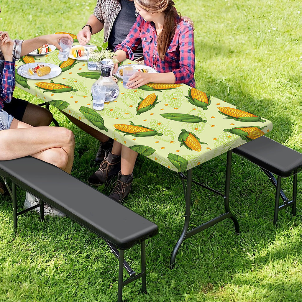 Corncob Pattern Print Picnic Table Cover