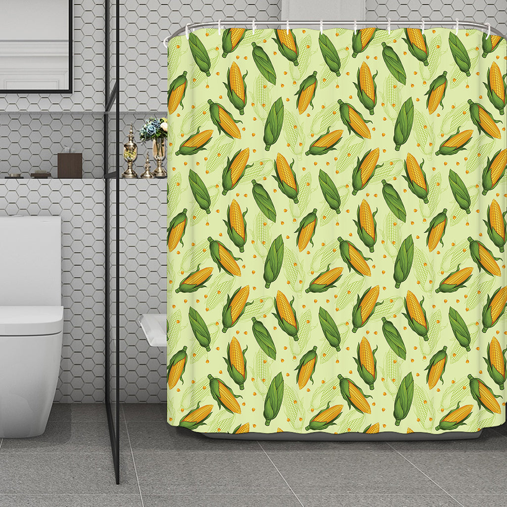 Corncob Pattern Print Polyester Shower Curtain