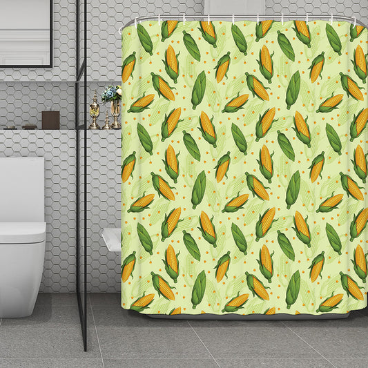 Corncob Pattern Print Polyester Shower Curtain