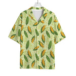 Corncob Pattern Print Rayon Hawaiian Shirt