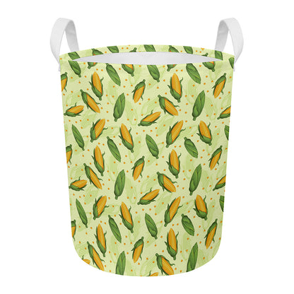 Corncob Pattern Print Round Laundry Basket