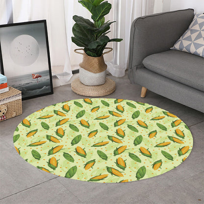 Corncob Pattern Print Round Rug