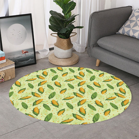 Corncob Pattern Print Round Rug
