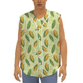 Corncob Pattern Print Sleeveless Baseball Jersey