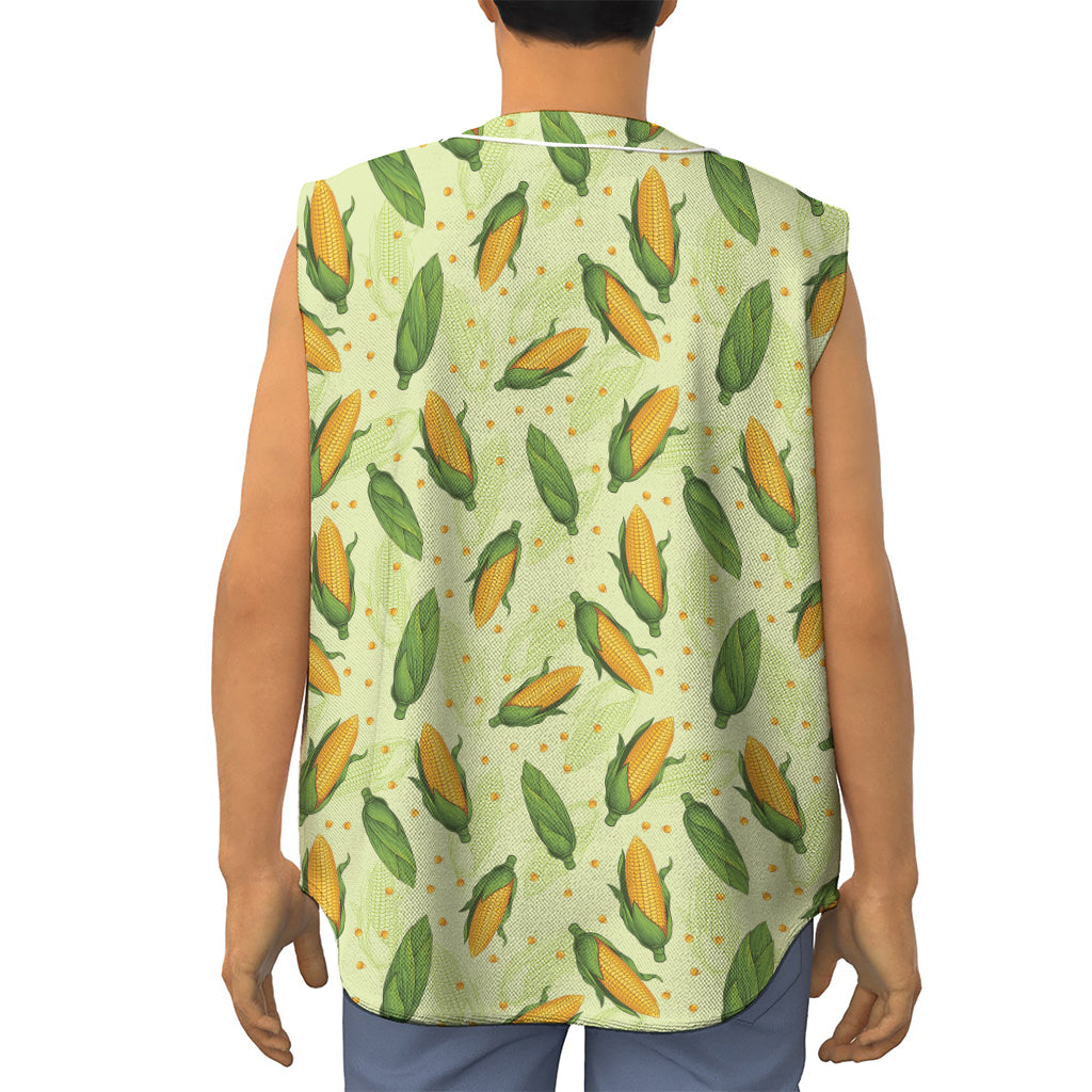 Corncob Pattern Print Sleeveless Baseball Jersey