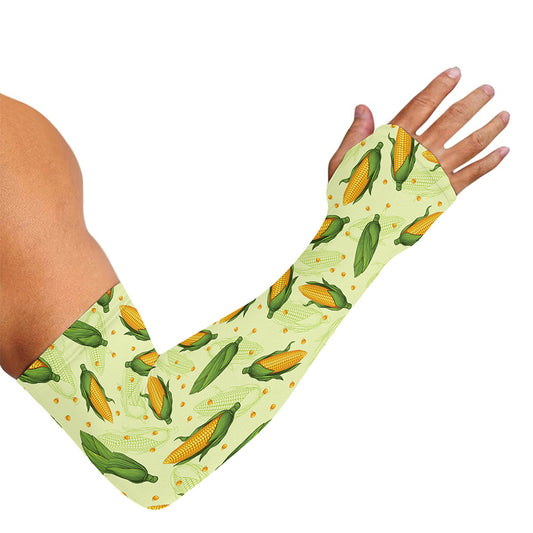 Corncob Pattern Print Sun Protection Arm Sleeves