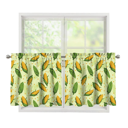 Corncob Pattern Print Tier Curtains