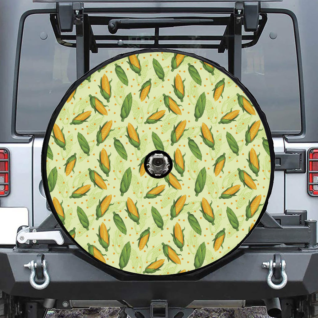 Corncob Pattern Print Tire Cover With Camera Hole