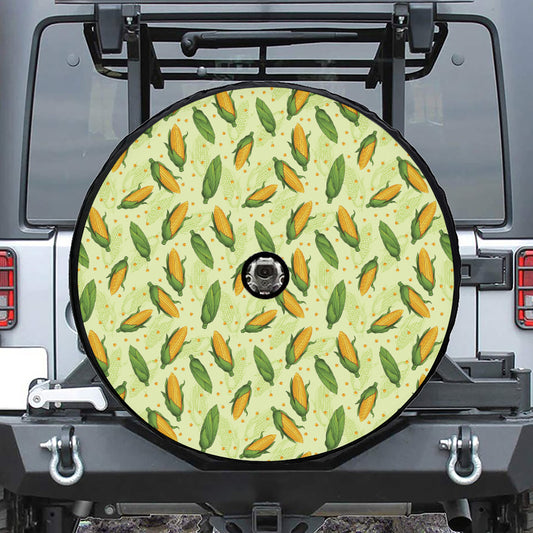 Corncob Pattern Print Tire Cover With Camera Hole