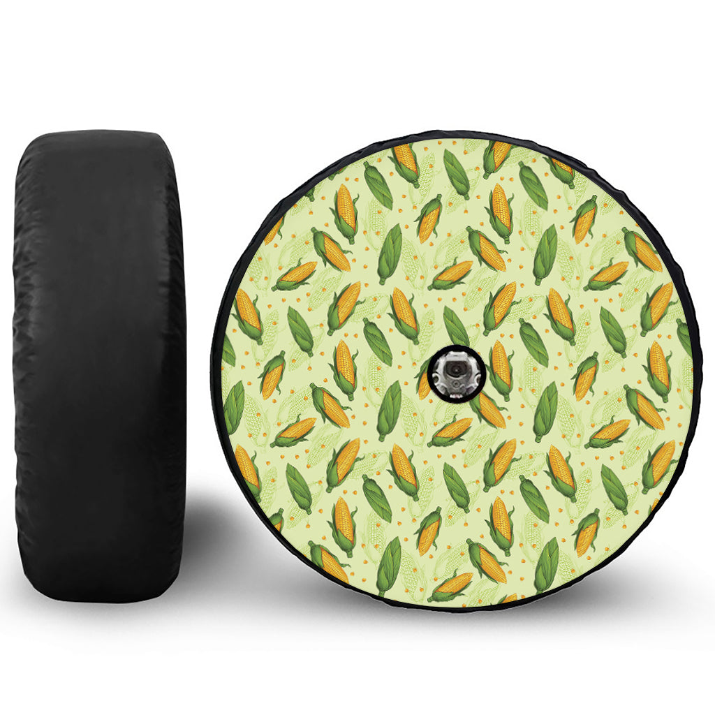 Corncob Pattern Print Tire Cover With Camera Hole