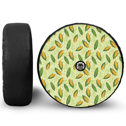 Corncob Pattern Print Tire Cover With Camera Hole