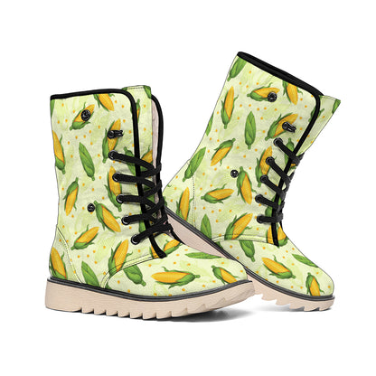 Corncob Pattern Print Winter Boots