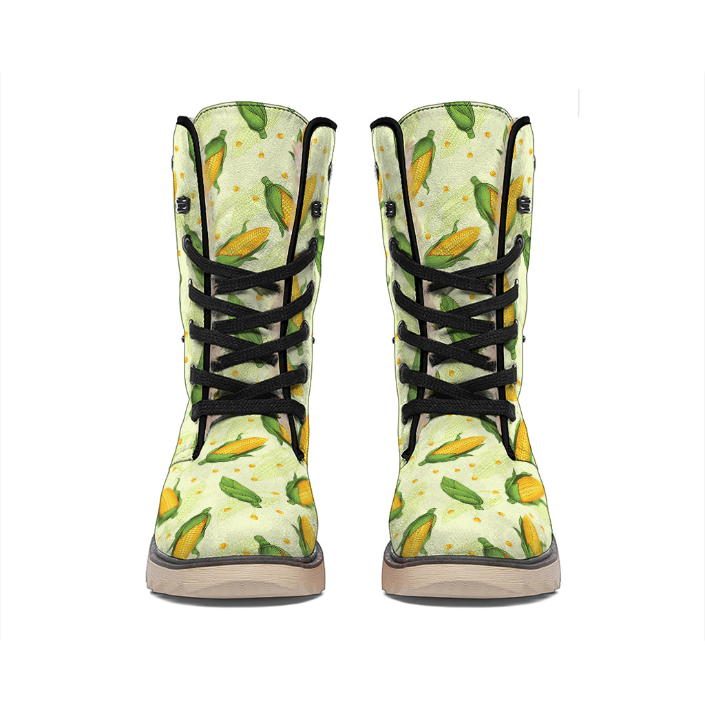 Corncob Pattern Print Winter Boots
