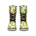 Corncob Pattern Print Winter Boots