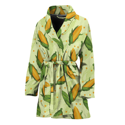 Corncob Pattern Print Women's Bathrobe