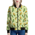 Corncob Pattern Print Women's Bomber Jacket