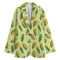 Corncob Pattern Print Women's Cotton Blazer