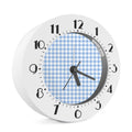 Cornflower Blue And White Gingham Print Alarm Clock