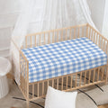 Cornflower Blue And White Gingham Print Baby Crib Sheet