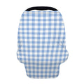 Cornflower Blue And White Gingham Print Baby Seat Cover