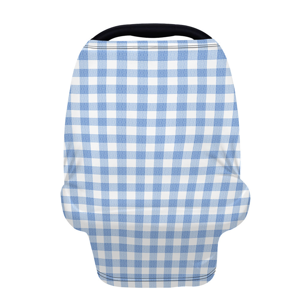 Cornflower Blue And White Gingham Print Baby Seat Cover