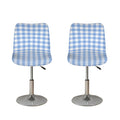 Cornflower Blue And White Gingham Print Bar Stool Covers