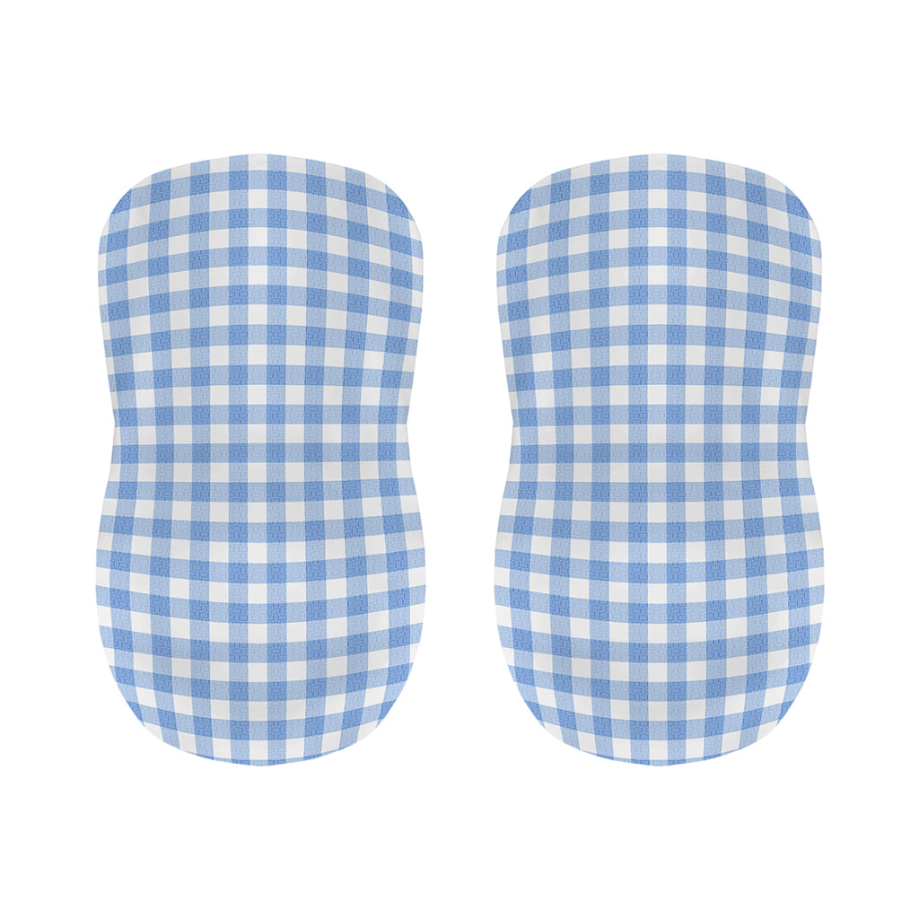 Cornflower Blue And White Gingham Print Bar Stool Covers
