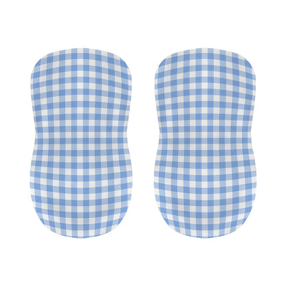 Cornflower Blue And White Gingham Print Bar Stool Covers