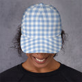 Cornflower Blue And White Gingham Print Baseball Cap