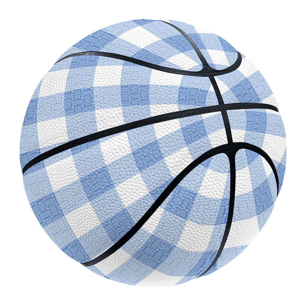 Cornflower Blue And White Gingham Print Basketball
