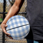 Cornflower Blue And White Gingham Print Basketball
