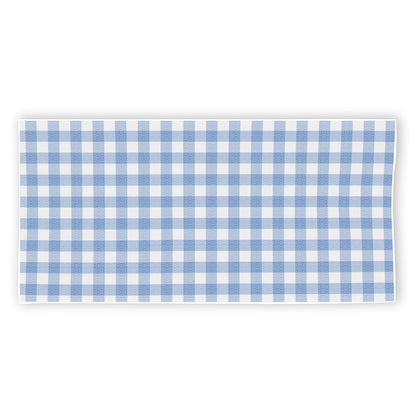 Cornflower Blue And White Gingham Print Beach Towel