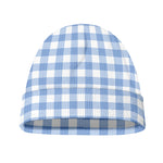 Cornflower Blue And White Gingham Print Beanie