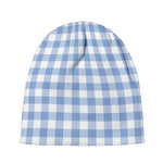 Cornflower Blue And White Gingham Print Beanie