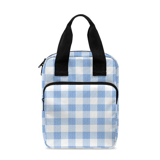 Cornflower Blue And White Gingham Print Bible Tote Bag