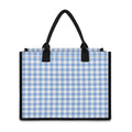 Cornflower Blue And White Gingham Print Canvas Tote Bag