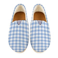Cornflower Blue And White Gingham Print Casual Shoes